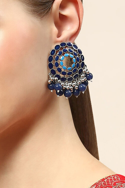 Blue Brass Earrings image number 3
