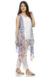 Off White & Blue Front Open Cotton Indie Top image number 2