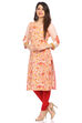 Green Cotton A-Line Kurta image number 3
