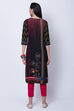 Black Viscose Rayon Straight Kurta image number 4