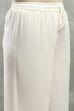 White Polyester Straight Kurta Pants Set image number 2