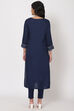 Navy Blue Viscose Rayon Straight Kurta image number 5