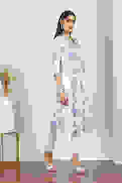 Blue Cotton A-line & Kalidar Kurtas image number 4