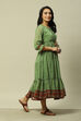 Green  Polyester Tiered Dress image number 4