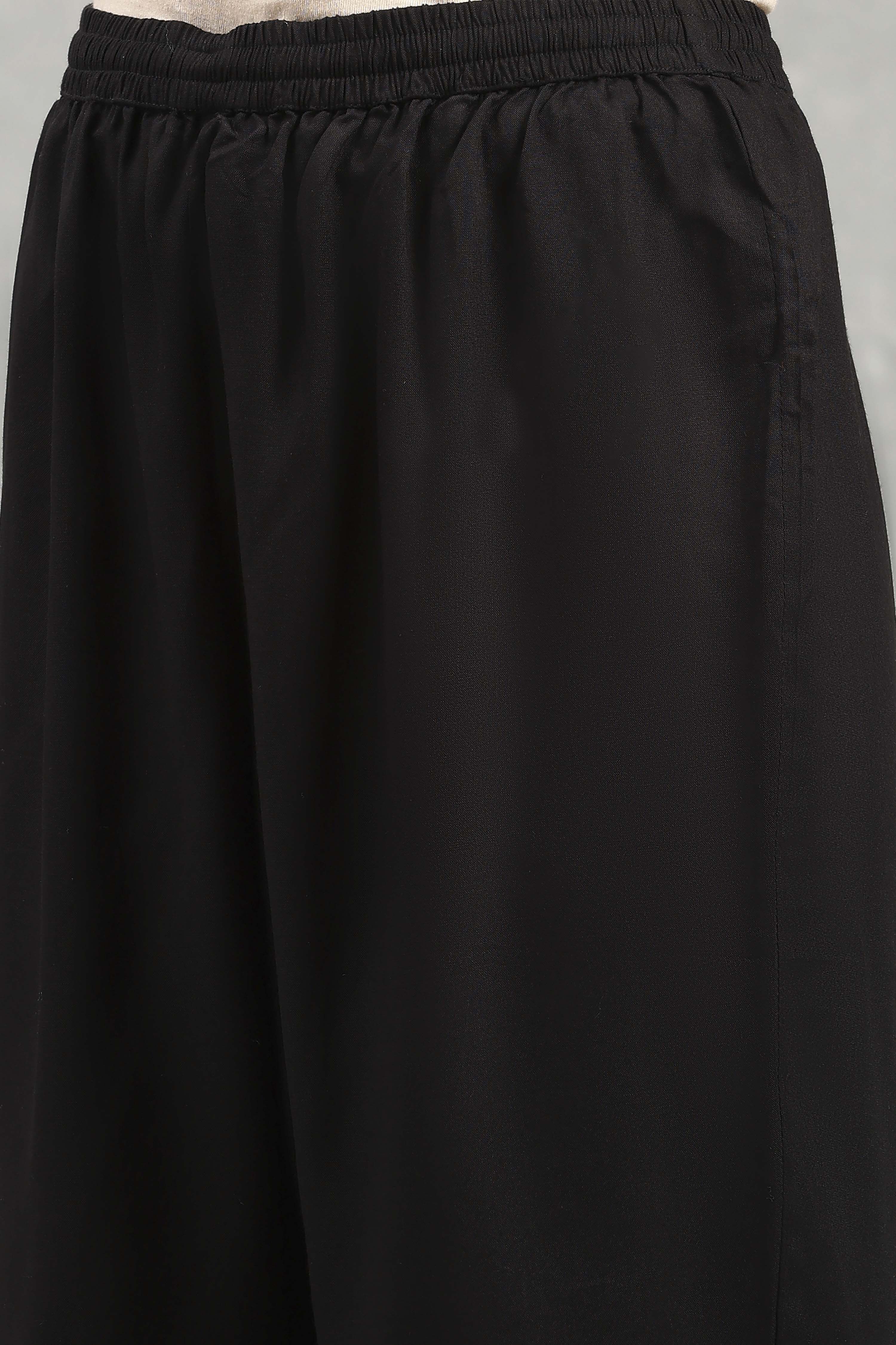 Black Viscose Rayon Printed Gathered Suit Set image number 2