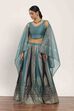Pink Polyester Kalidar Lehenga Set image number 3