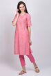 Pink Cotton Straight Kurta image number 0