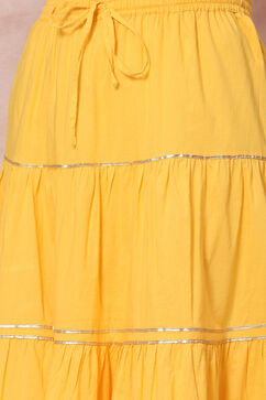 Yellow Straight Solid Suit Set image number 3