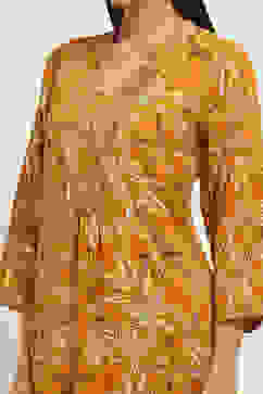 Mustard Yellow Printed Straight Co-ord Set image number 1