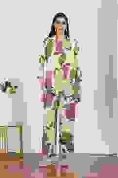 Beige Rayon & Cotton Flex Kurta Pants Set image number 6