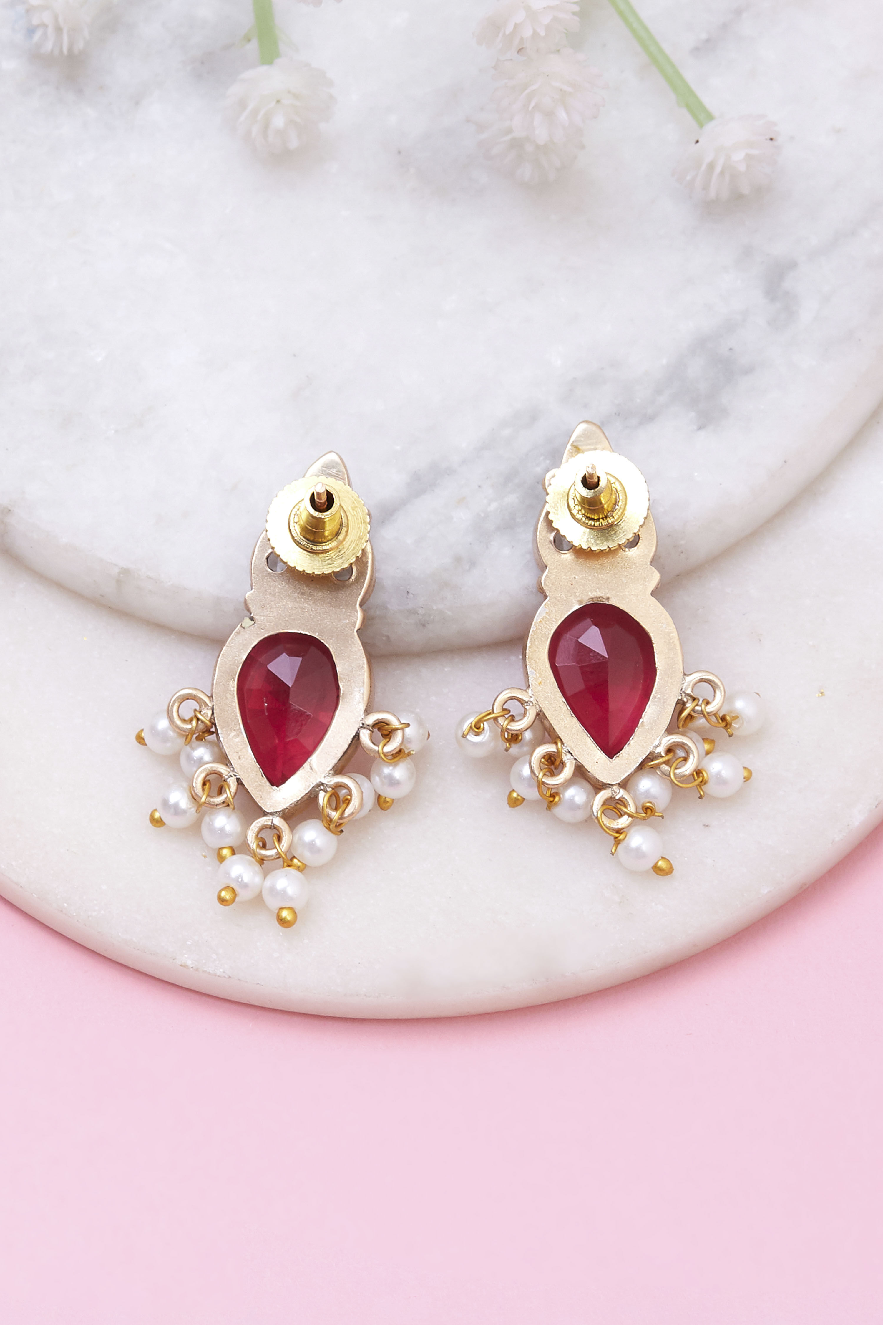 Red Brass Drop & danglers image number 2
