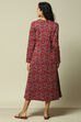 Maroon Jacquard Straight Printed Dress image number 3