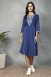 Blue Rayon A-Line Dresses image number 5