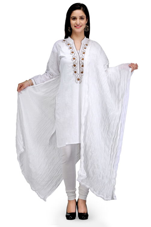 White Cotton Stole image number 1
