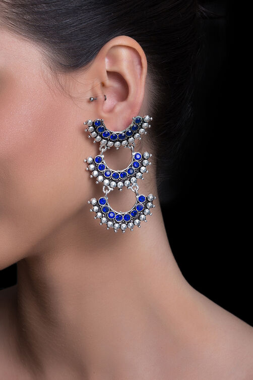 Blue Metal Brass Earring image number 0