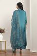 Teal Viscose Rayon Kalidar Suit Set image number 4