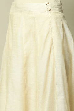 Gold Polyester Flared Solid Skirt image number 1