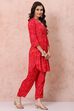 Pink Viscose Shantoon Straight Printed Kurta Palazzo Suit Set image number 5