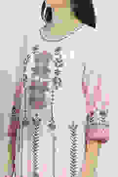 Purple Printed Straight Kurta image number 1