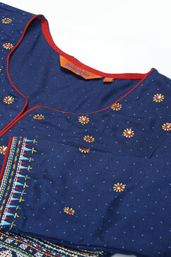 Indigo Viscose Rayon Kalidar Kurta image number 1