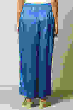 Coblt Blue LIVA Flared Printed Palazzo image number 4