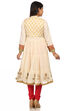 Ivory Flared Cotton Suit Set image number 4