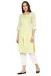 Green Straight Poly Chanderi Kurta image number 0
