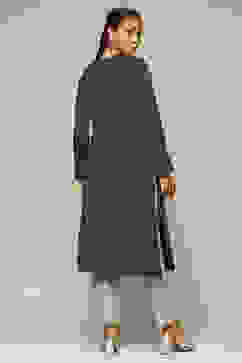 Grey Acrylic Straight Kurta image number 3