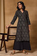 Red Printed Viscose Rayon Straight Kurta image number 0