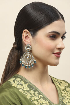 Green Oxidised Alloy Earrings image number 3