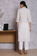 White Cotton And Cambric Straight Kurta image number 5