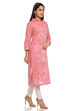 Pink Straight Cotton Kurta image number 2