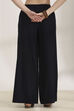 Black Rayon Straight Palazzos image number 5