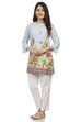 Blue Straight Cotton Kurta image number 3