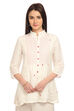 Ecru Flared Cotton Indie Top image number 0