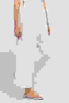 White Solid Straight Palazzos image number 3