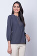 Teal Blue Poly Cotton Straight Top image number 2