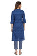 Indigo Straight Cotton Kurta image number 5