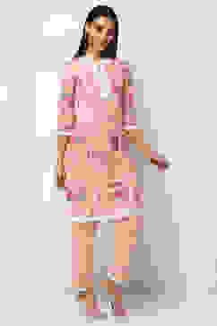 Pink Cotton Printed Straight Kurta Set image number 5