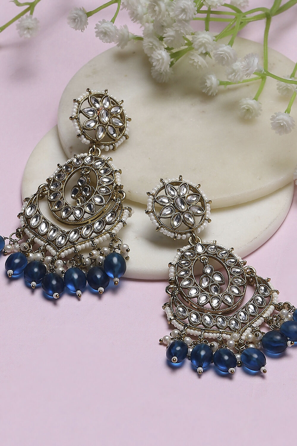 Dark Blue Oxidize Alloy Danglers image number 0