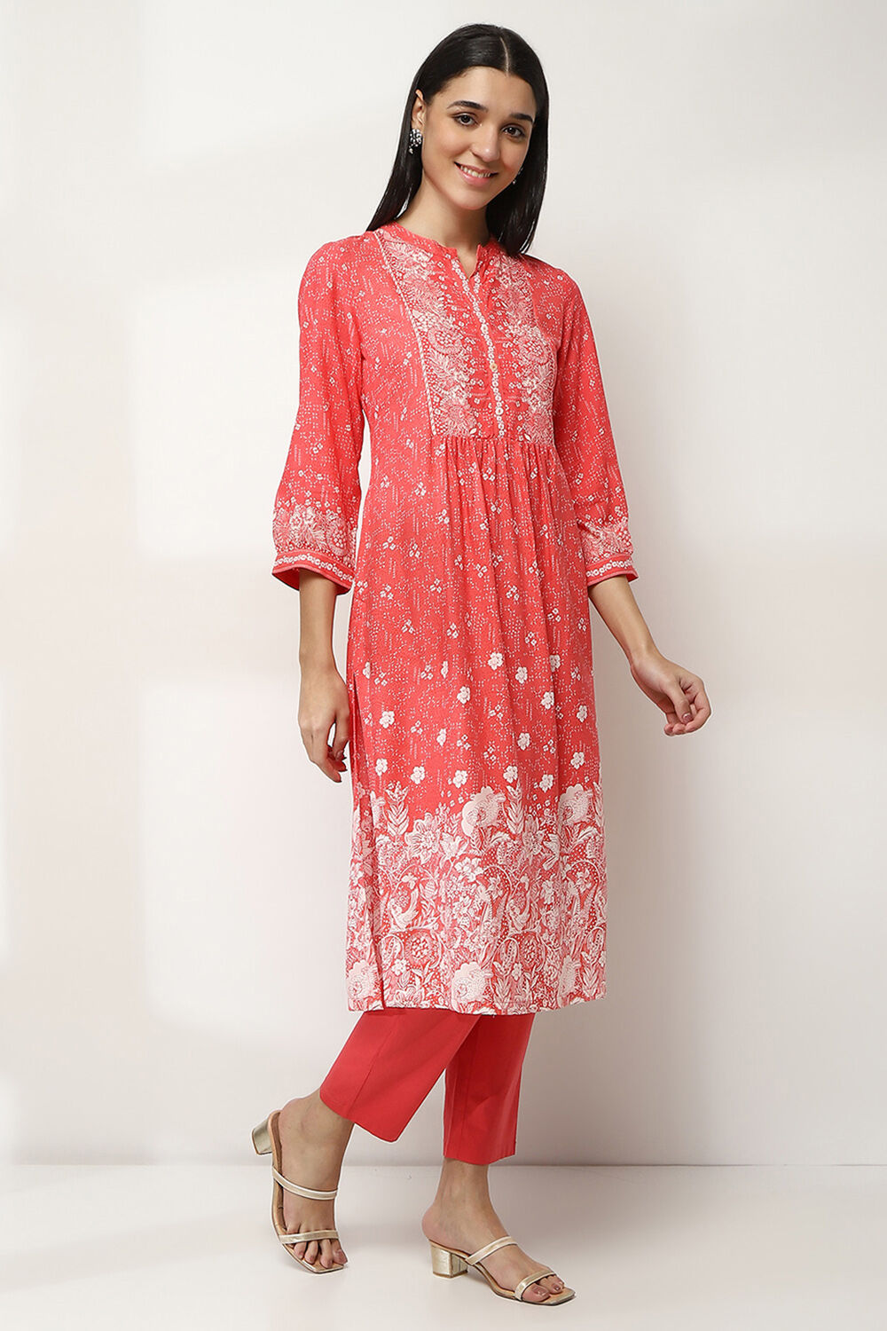 Coral Printed Straight Kurta image number 4