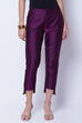 Purple Poly Cotton Slim Pants