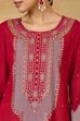 Red Viscose Rayon Straight Printed Kurta Pants Set image number 1