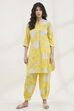 Yellow Viscose Rayon Straight Printed  image number 6