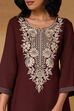 Brown Viscose Rayon Straight Printed Kurta image number 1