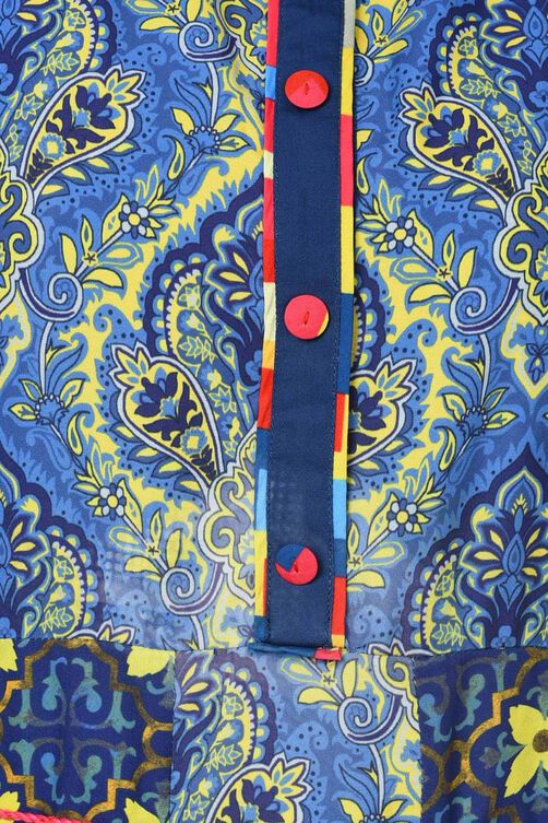 Indigo Kalidar Polyester Kurta image number 1