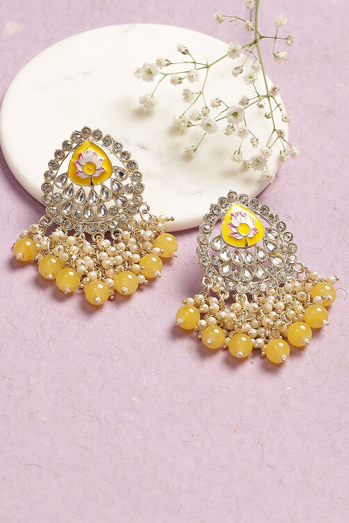 Yellow Gold Plated Chandelier Earrings image number 0