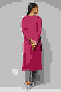 Purple Cotton Blend Straight Kurta image number 3