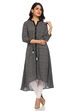 Black A Line High Low Viscose Rayon Dress image number 0