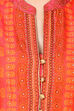 Pink & Orange Straight Polyester Kurta image number 5
